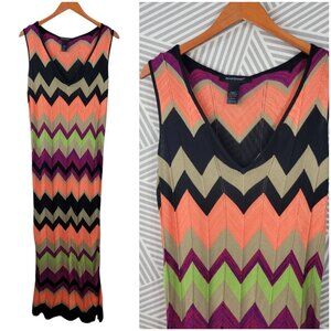 Ashley Stewart Knit Overall Dress Size 14-16 Long Casual Sleeveless Lined Maxi